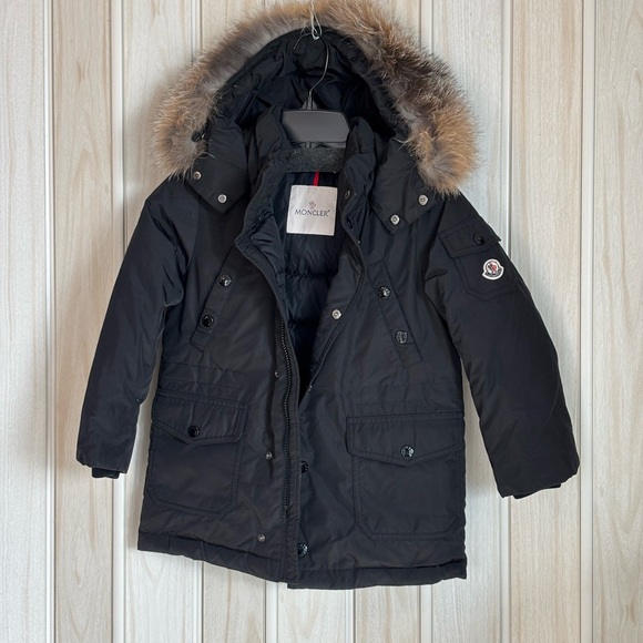 Moncler Other - Moncler Black Kids Jacket with Fur Trim